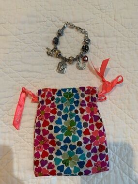 Brighton Silver Charm Bracelet with many charms